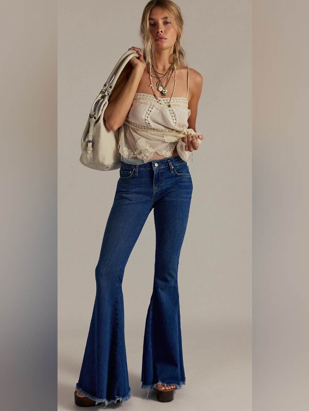 🌼B2G1🌼 Free People Dark Blue High-Rise Flare Jeans